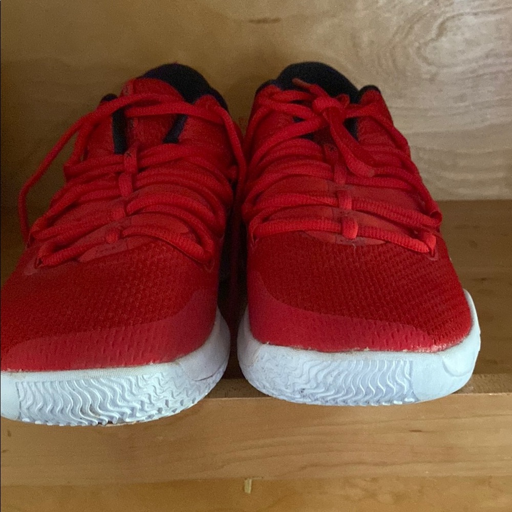 Vans Red and White Sneakers with Sleek Design